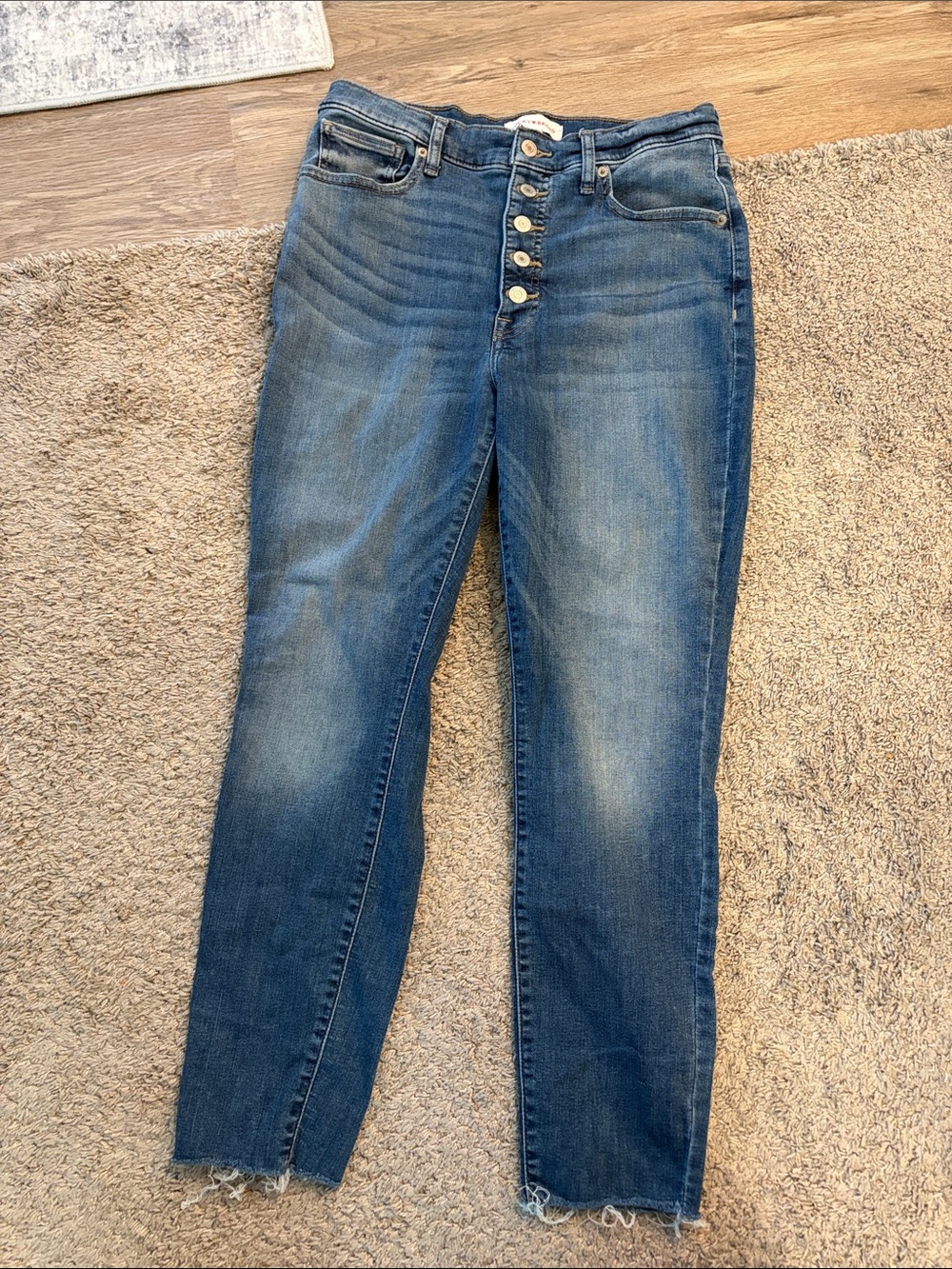 Lucky Brand High-Rise Button-Fly Jeans - Medium Blue